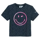 Cool Club, Komplet dziewczęcy, T-shirt, Legginsy, kolarki, prążkowany, czarny, SmileyWorld