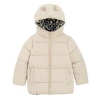 Cool Club, Kurtka dziewczęca z kapturem, dwustronna, ocieplana, beżowa