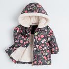 Cool Club, Kurtka dziewczęca z kapturem, grafitowa, puchowe wypełnienie