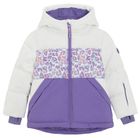 Cool Club, Kurtka narciarska dziewczęca z kapturem, ocieplana, biało-fioletowa
