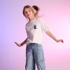 Cool Club, Luźny t-shirt dziewczęcy, biały, K-Pop Demon Hunters