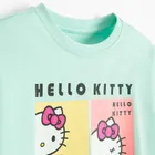 Cool Club, Luźny t-shirt dziewczęcy, turkusowy, Hello Kitty