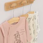 Cool Club, Pajac dziewczęcy, bawełna organiczna, ecru, różowy, szary, Bambi, zestaw, 3 szt.