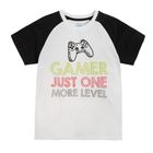 Cool Club, Piżama chłopięca, biało-czarna, Gamer just one more level