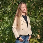 Cool Club, Płaszcz dziewczęcy, cropped, beżowy