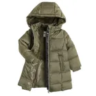 Cool Club, Płaszcz dziewczęcy z kapturem, khaki, puchowe wypełnienie