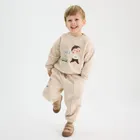 Cool Club, Spodnie dresowe chłopięce, ocieplane, beżowe, Pucio