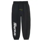 Cool Club, Spodnie dresowe chłopięce, oversize, ocieplane, czarne, SpongeBob