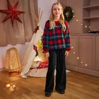 Cool Club, Spodnie materiałowe dziewczęce, prążkowane, welurowe, culotte, czarne