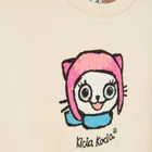 Cool Club, Sukienka dziewczęca z długim rękawem, beżowa, Kicia Kocia