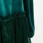 Cool Club, Sukienka dziewczęca z długim rękawem, ciemnozielona