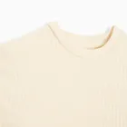 Cool Club, Sukienka dziewczęca z długim rękawem, prążkowana, jasnobeżowa