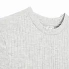 Cool Club, Sukienka dziewczęca z długim rękawem, prążkowana, szara melanż