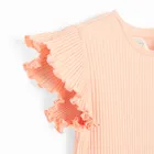 Cool Club, Sukienka dziewczęca z krótkim rękawem, prążkowana, pomarańczowa