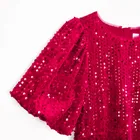 Cool Club, Sukienka dziewczęca z krótkim rękawem, welurowa, czerwona