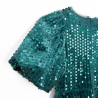 Cool Club, Sukienka dziewczęca z krótkim rękawem, welurowa, zielona