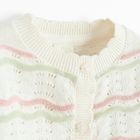 Cool Club, Sweter dziewczęcy, rozpinany, ażurowy, ecru