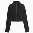 Cool Club, Sweter dziewczęcy, rozpinany, crop top, czarny