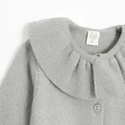 Cool Club, Sweter dziewczęcy, rozpinany, srebrny