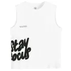 Cool Club, T-shirt chłopięcy bez rękawów, loose, biały