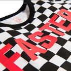 Cool Club, T-shirt chłopięcy, biało-czarna kratka, Faster