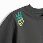 Cool Club, T-shirt chłopięcy, oversize, grafitowy