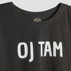 Cool Club, T-shirt dziewczęcy, ciemnoszary, Oj tam