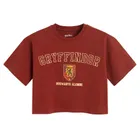 Cool Club, T-shirt dziewczęcy, crop top, bordowy, Harry Potter