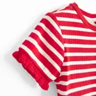 Cool Club, T-shirt dziewczęcy, crop top, czerwono-biały