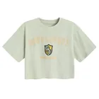 Cool Club, T-shirt dziewczęcy, crop top, khaki, Harry Potter