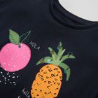 Cool Club, T-shirt dziewczęcy, granatowy, owoce