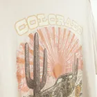 Cool Club, T-shirt dziewczęcy, oversize, beżowy