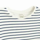 Cool Club, T-shirt dziewczęcy, prążkowany, biało-granatowy