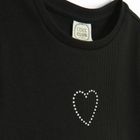 Cool Club, T-shirt dziewczęcy, prążkowany, czarny