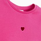 Cool Club, T-shirt dziewczęcy, prążkowany, różowy