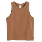 Cool Club, Top dziewczęcy, prążkowany, brązowy