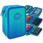 CoolPack, Jumper 3, piórnik rozkładany, potrójny, z wyposażeniem, Gradient Ocean