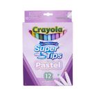 Crayola, Super Tips, flamastry zmywalne, pastelowe, 12 szt.