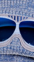 Czapka chłopięca, niebiesko-szara, Ambra