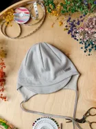 Czapka chłopięca, wiązana, szara, Iltom