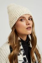 Czapka damska, beżowa, Moodo