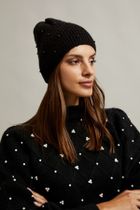 Czapka damska, czarna, Moodo