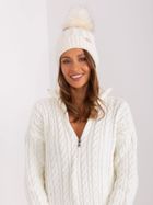 Czapka damska, ecru, Rue Paris