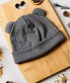 Czapka dziecięca, sweterkowa, grafitowa, Iltom