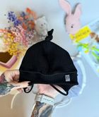 Czapka dziecięca, wiązana, czarna, Iltom