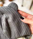 Czapka dziecięca, wiązana, sweterkowa, grafitowa, Iltom