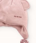 Czapka dziewczęca, prążkowana, różowa, Iltom