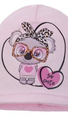 Czapka dziewczęca, różowa, Ambra