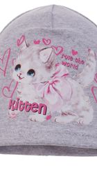 Czapka dziewczęca, szara, Ambra