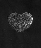 Czapka dziewczęca z pomponem, czarna, serca, Döll